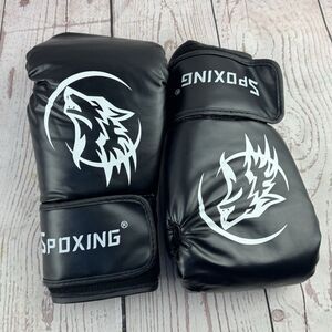 Spoxing Boxing Gloves Training Sparring MMA Kickboxing Black